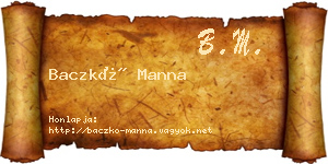 Baczkó Manna névjegykártya